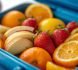 give me the image of lunch box in which have fresh fruits